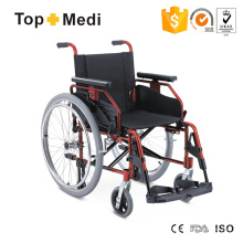 Fauteuil roulant pliable en aluminium à roue pneumatique à dégagement rapide Topmedi